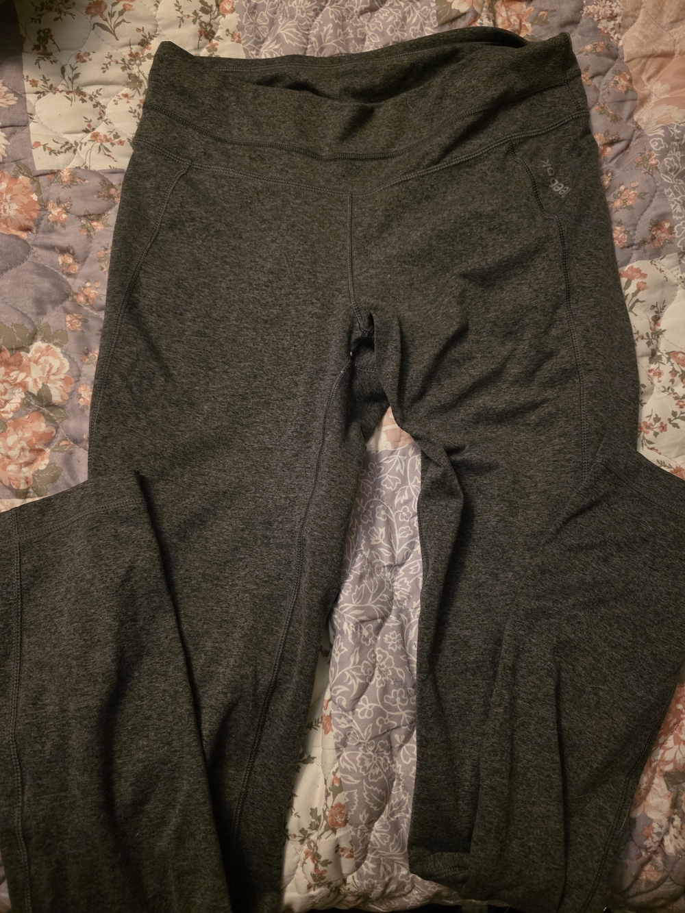 Reebok Heathered Gray Playdry Leggings Athletic Work Out
